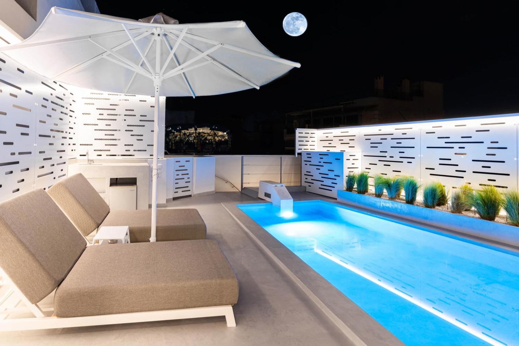 Ma Maison No5 Penthouse Loft, Private Heated Pool, Acropolis View, Ultra High Speed Internet 300 Mbps, Short Walk To Acropolis, Parking Upon Request, 1' From Metro Athen Eksteriør bilde