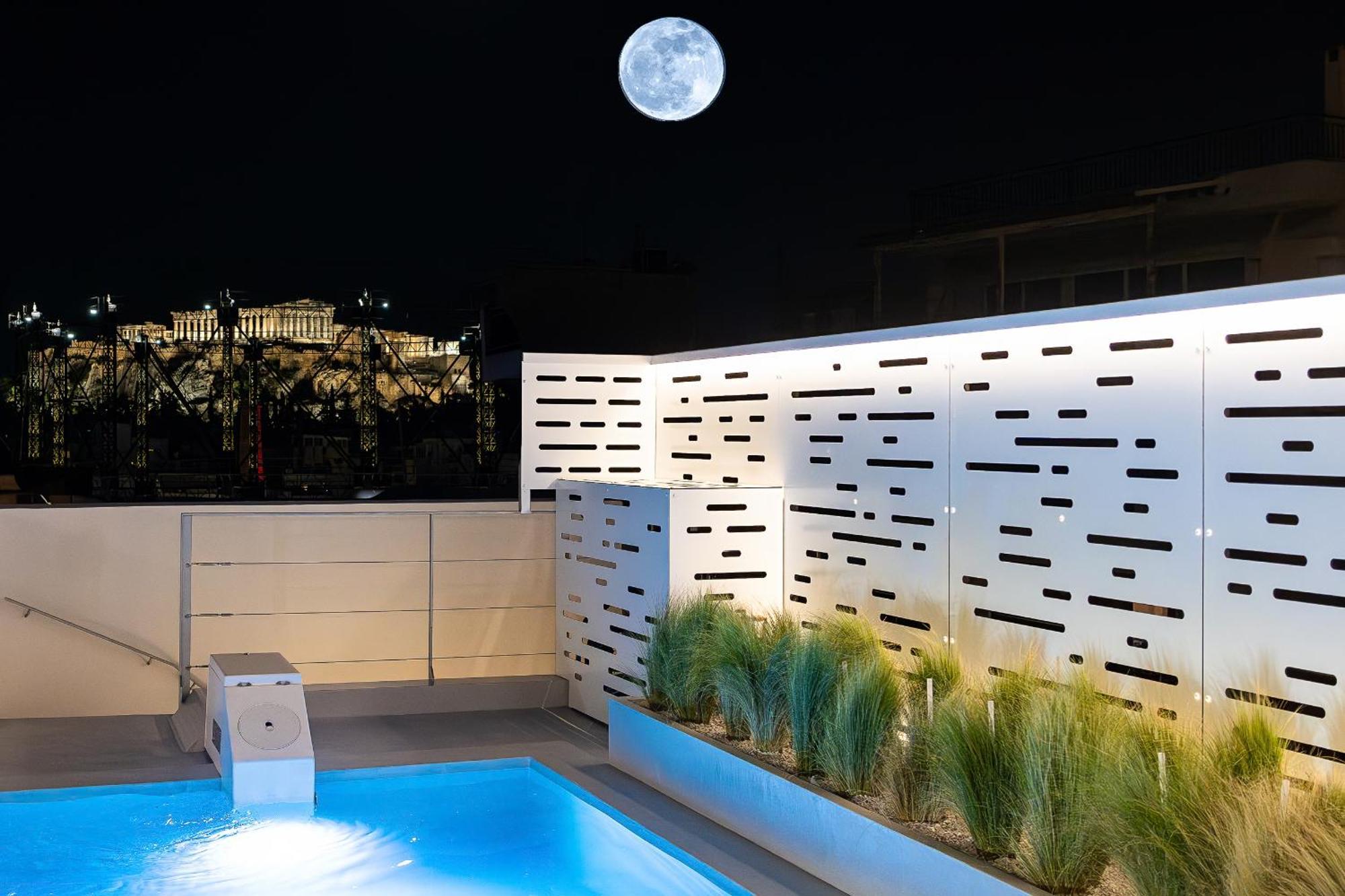 Ma Maison No5 Penthouse Loft, Private Heated Pool, Acropolis View, Ultra High Speed Internet 300 Mbps, Short Walk To Acropolis, Parking Upon Request, 1' From Metro Athen Eksteriør bilde
